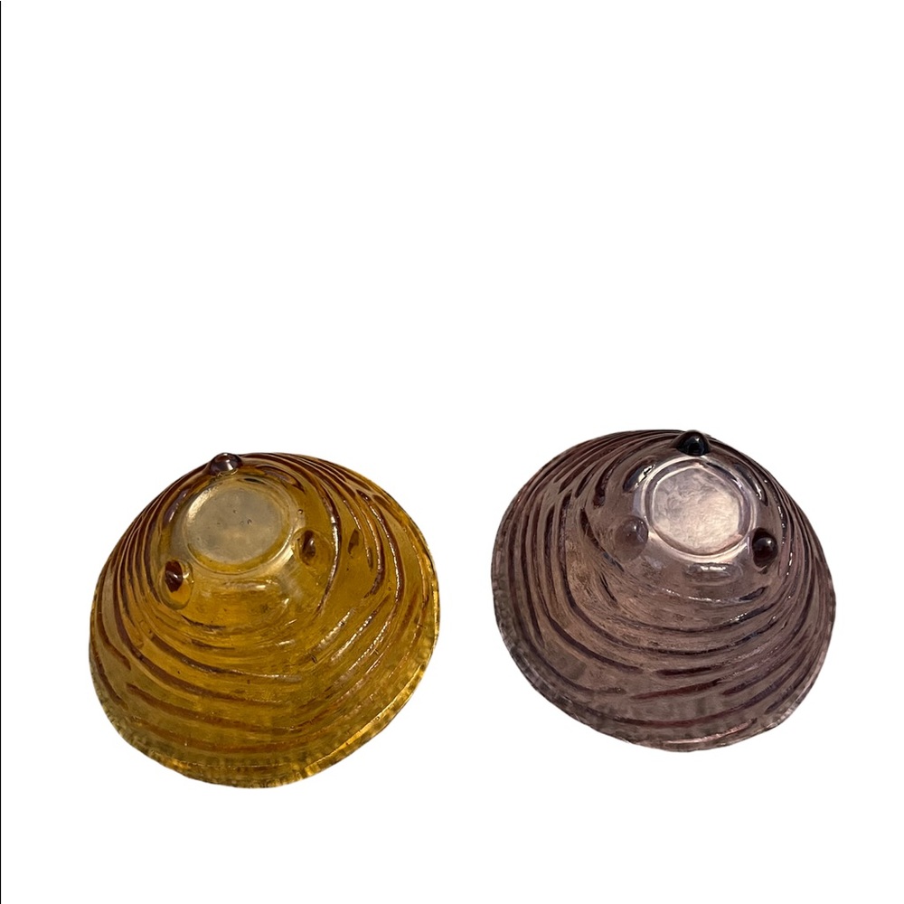 Two glass ✨ trinket/ decor small bowls purple and yellow - Picture 3 of 6